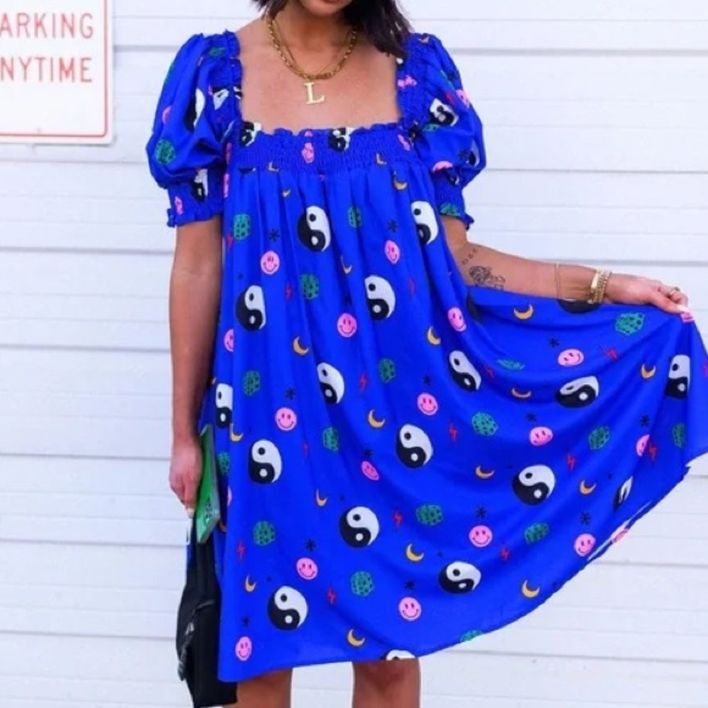 Dressed in LALA Blue Graphic Dress